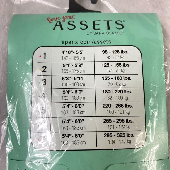 SPANX Assets by Sara Blakely Shaping Tights Women's 2 Black Textured Wish Bone - Picture 5 of 6